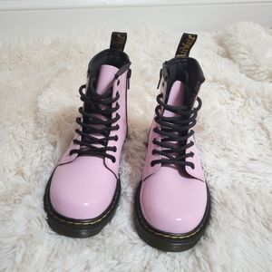 Dr Martens Youth Pink Patent Leather Boots size 1